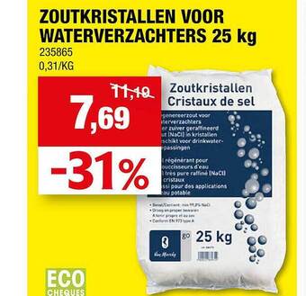 Hubo Zoutkristallen voor waterverzachters aanbieding