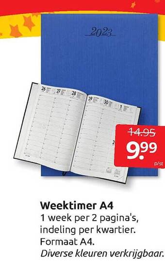 Boekenvoordeel Weektimer a4 aanbieding