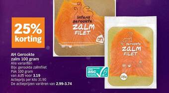 Albert Heijn Ah gerookte zalm aanbieding