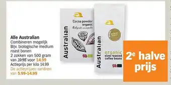 Australian biologische medium roast bonen