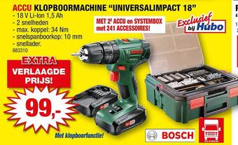 Hubo Accu klopboormachine universalimpact 18 aanbieding