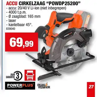 Hubo Accu cirkelzaag aanbieding