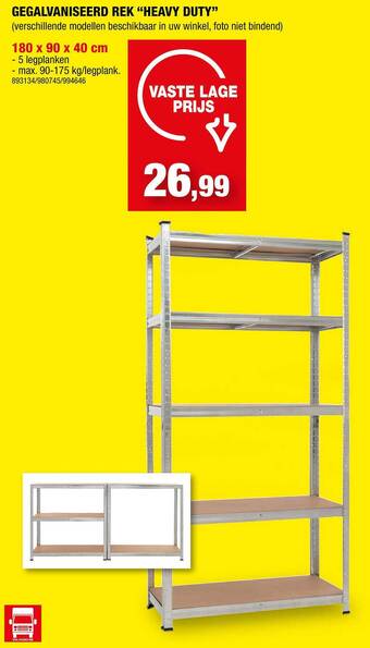Hubo Gegalvaniseerd rek heavy duty aanbieding