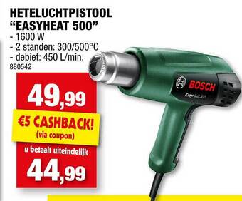 Hubo Heteluchtpistool easyheat 500 aanbieding