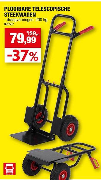 Hubo Plooibare telescopische steekwagen aanbieding