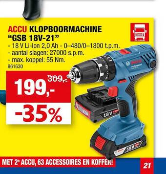 Hubo Accu klopboormachine aanbieding