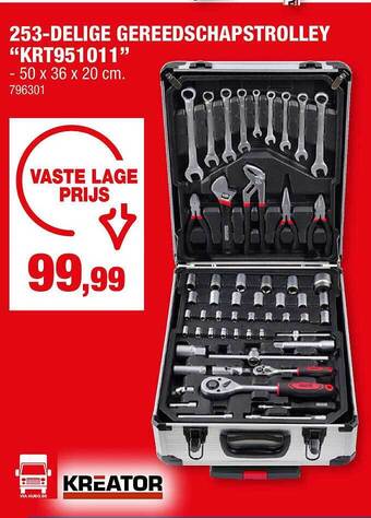 Hubo 253delige gereedschapstrolley aanbieding