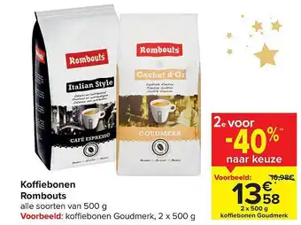Carrefour Koffiebonen rombouts aanbieding