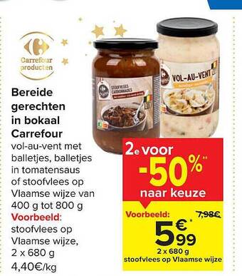 Carrefour Bereide gerechten in bokaal aanbieding