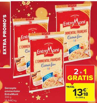 Carrefour Geraspte emmentaler entremont aanbieding