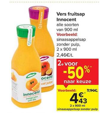 Carrefour Vers fruitsap innocent aanbieding