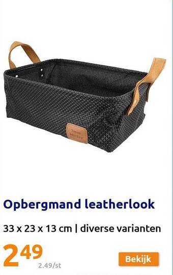 Action Opbergmand leatherlook aanbieding