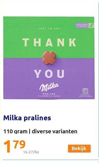 Action Milka pralines aanbieding