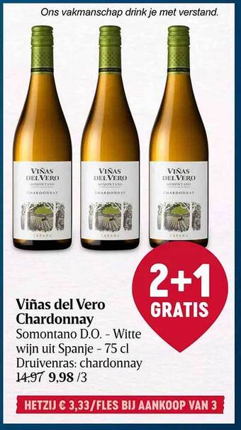 Delhaize Viñas del vero chardonnay aanbieding