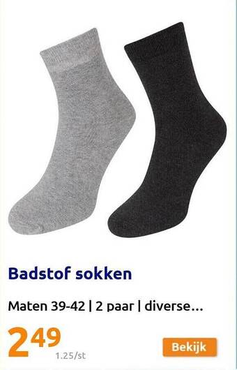 Action Badstof sokken aanbieding