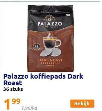 Action Palazzo koffiepads dark roast aanbieding