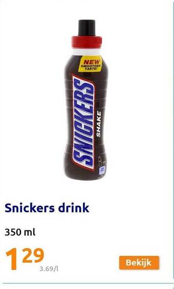Action Snickers drink aanbieding