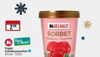 Delhaize Vegan frambozensorbet aanbieding
