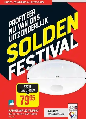 HandyHome Plafondlamp led voltago 2 aanbieding