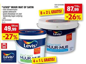 Hubo Levis muur mat of satin aanbieding