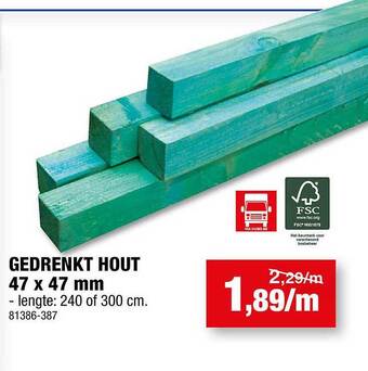 Hubo Gedrenkt hout aanbieding