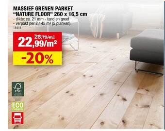 Hubo Massief grenen parket nature floor aanbieding