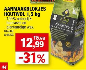 Aanmaakblokjes houtwol