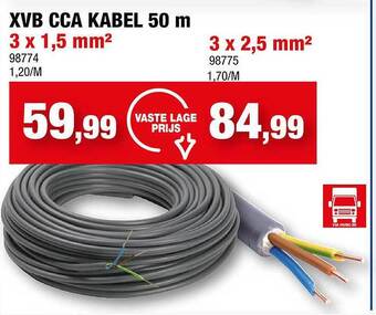 Hubo Xvb cca kabel 50 m aanbieding