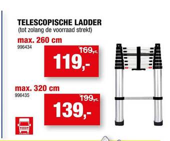 Hubo Telescopische ladder aanbieding