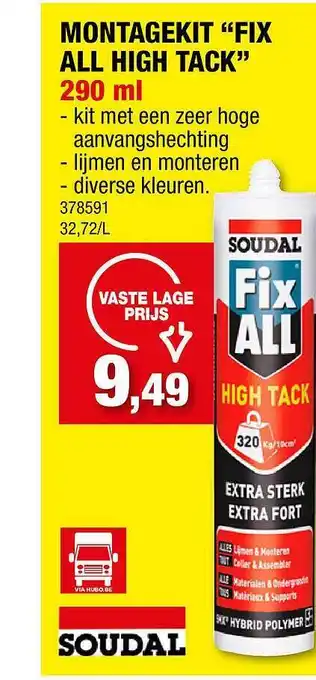 Hubo Montagekit fix all high tack aanbieding