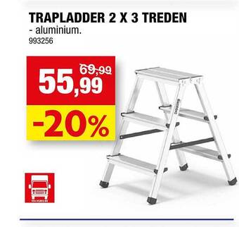 Hubo Trapladder 2 x 3 treden aanbieding