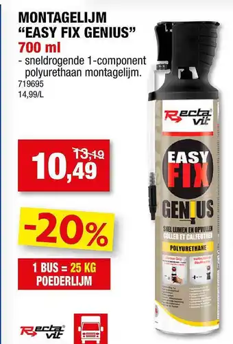 Hubo Montagelijm easy fix genius aanbieding