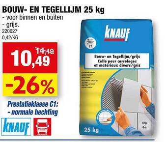 Hubo Bouw en tegellijm aanbieding