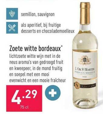 ALDI Zoete witte bordeaux aanbieding