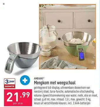 ALDI Ambiano mengkom met weegschaal aanbieding