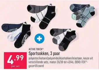 ALDI Active touch sportsokken, 3 paar aanbieding