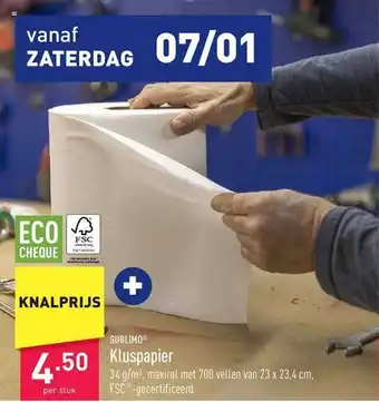 ALDI Sublimo kluspapier aanbieding