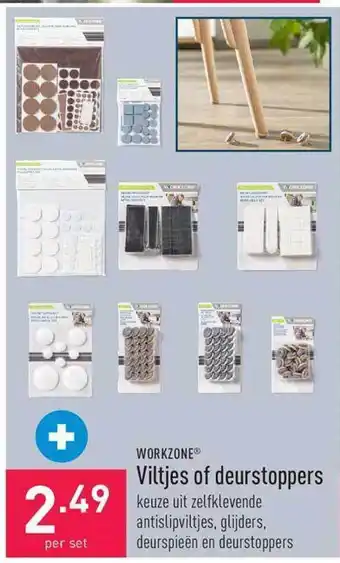 ALDI Workzone viltjes of deurstoppers aanbieding