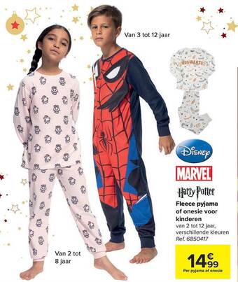 Carrefour Fleece pyjama of onesie voor kinderen aanbieding