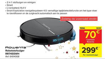 Carrefour Rowenta robotstofzuiger aanbieding