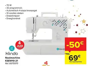 Carrefour Klindo naaimachine aanbieding