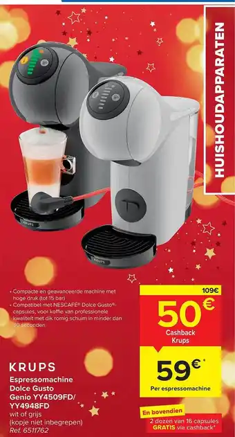 Carrefour Krups espressomachine dolce gusto aanbieding