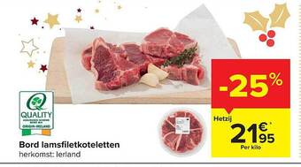 Carrefour Bord lamsfiletkoteletten aanbieding