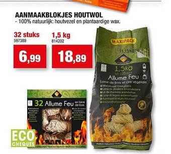 Hubo Aanmaakblokjes houtwol aanbieding