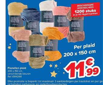 Carrefour Flanellen plaid aanbieding