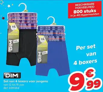 Carrefour Set van 4 boxers voor jongens aanbieding