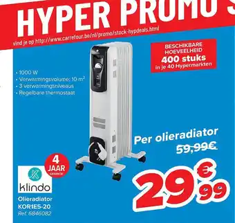 Carrefour Klindo olieradiator aanbieding