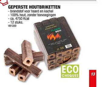 Hubo Geperste houtbriketten aanbieding