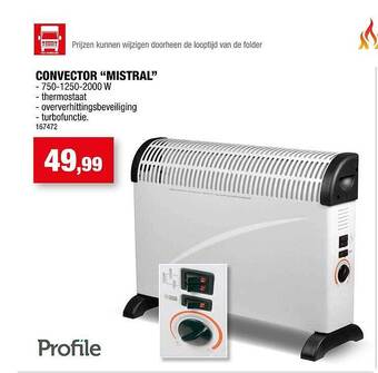 Hubo Profile convector mistral aanbieding