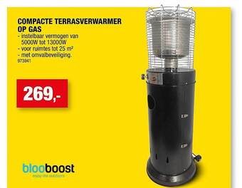 Hubo Compacte terrasverwarmer op gas aanbieding